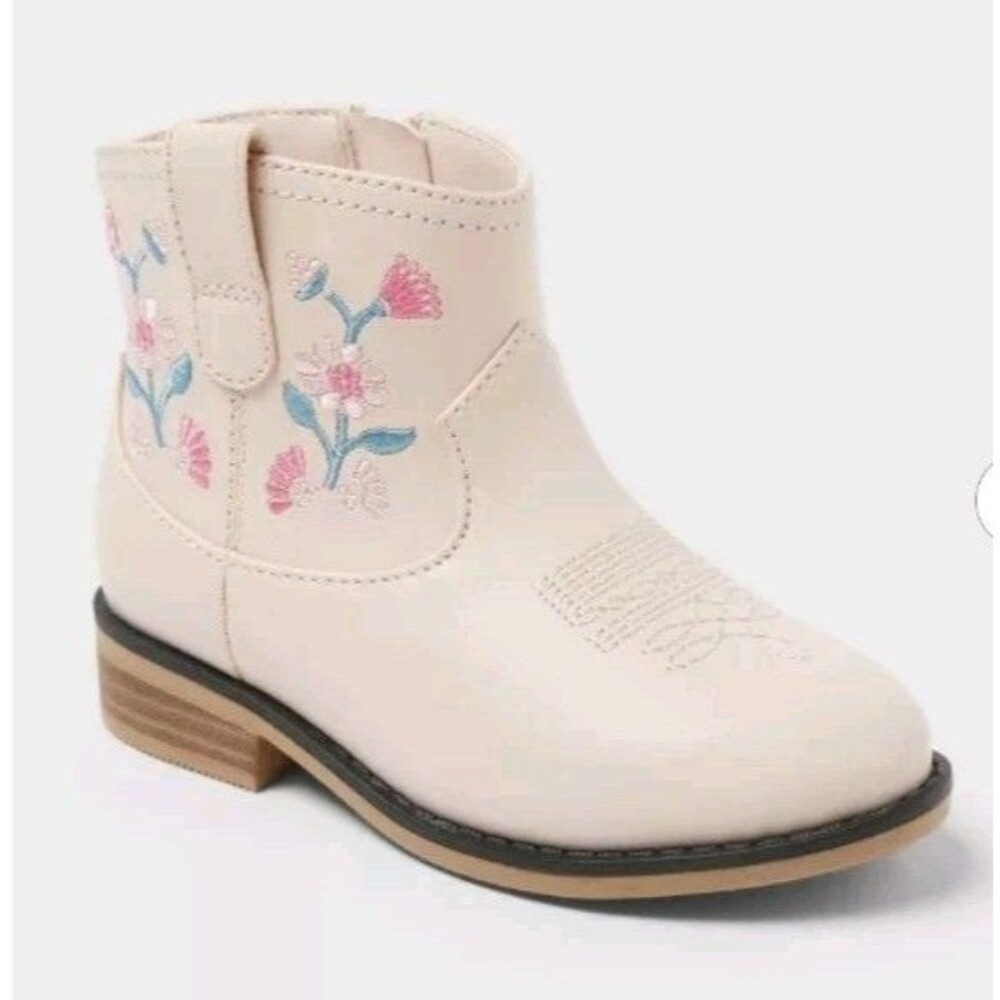 Cat & Jack Toddler Whitley Embroidered Western Boots Blush Size 5